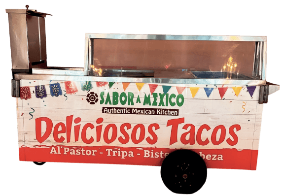 Sabor a México taco cart, available to rent for events
